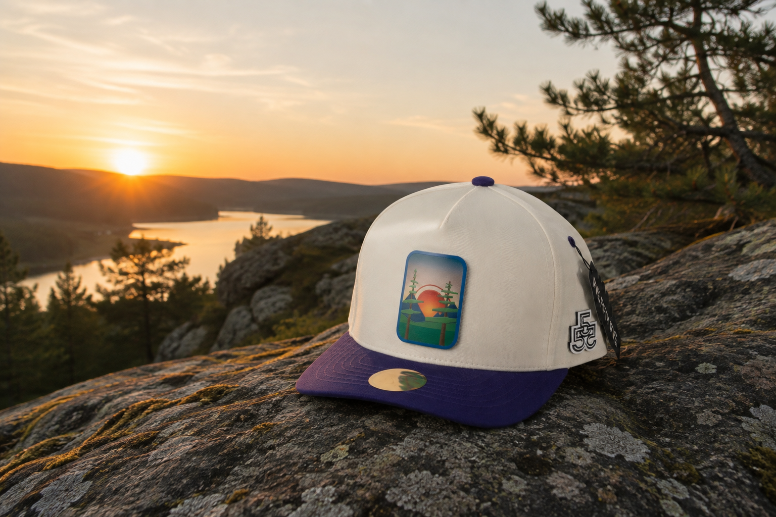 Beyond The Pines hat outdoors at sunset